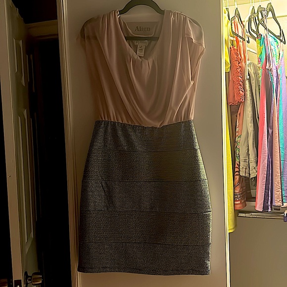 Like new - pink and houndstooth MIDI dress, size 12P - Picture 7 of 7